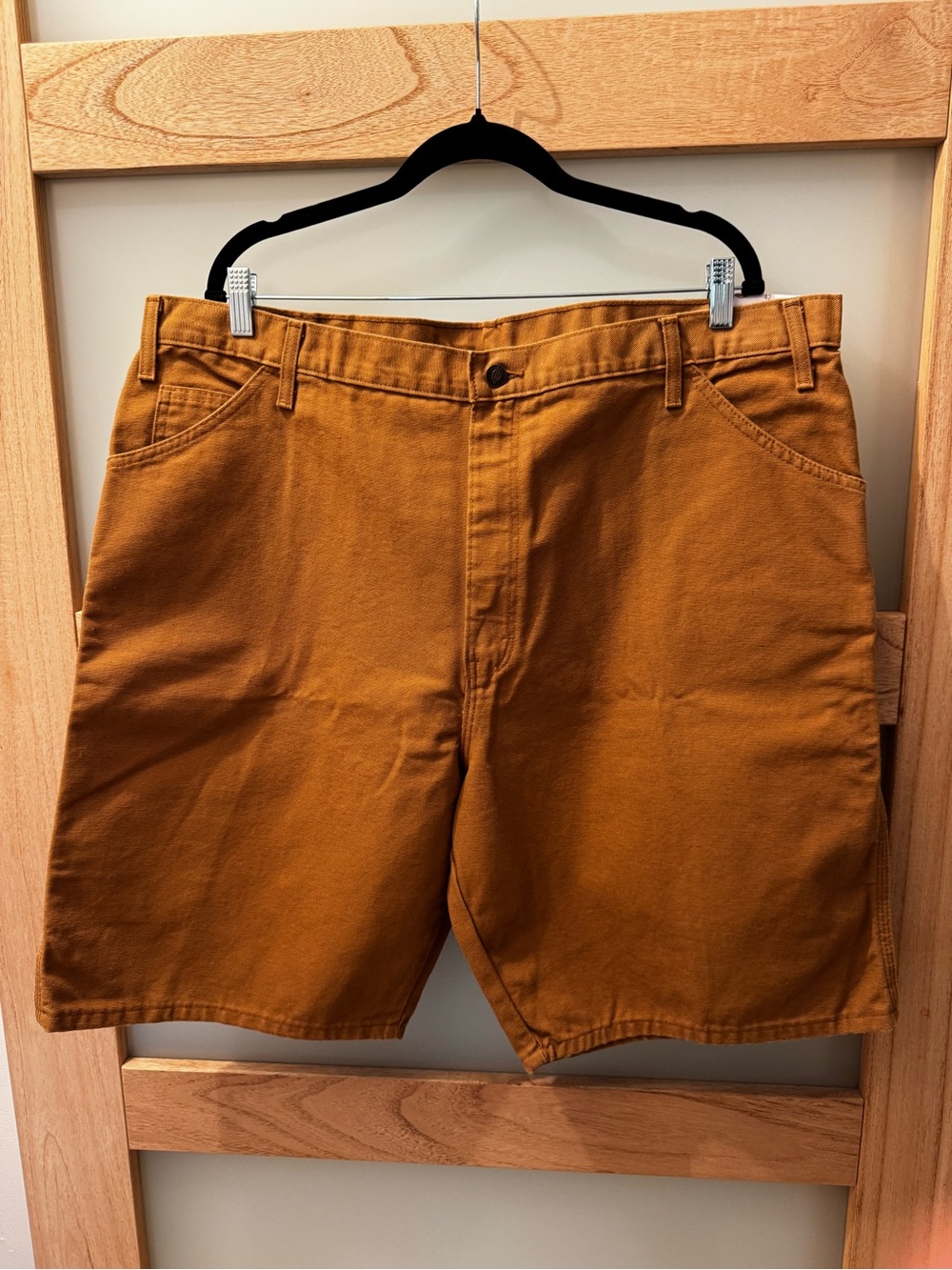 Dickies Flat Front Utility Shorts in Mustard Brown